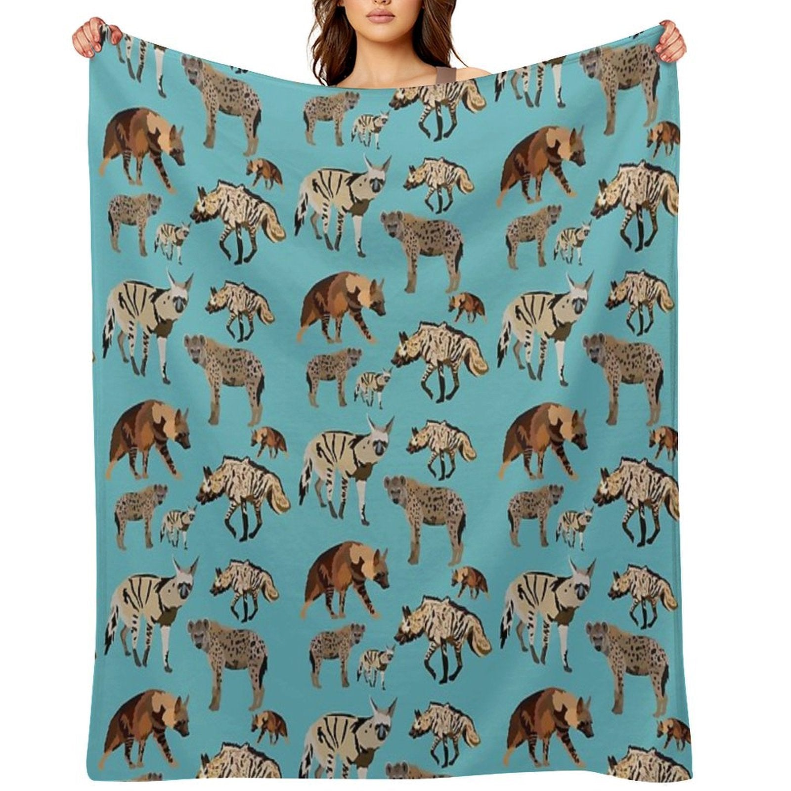 H Is for Hyena Machine-washable Throw Blanket