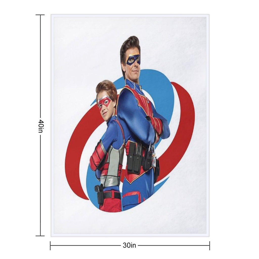 Captain Man And Kid Danger Sustainable Throw Blanket