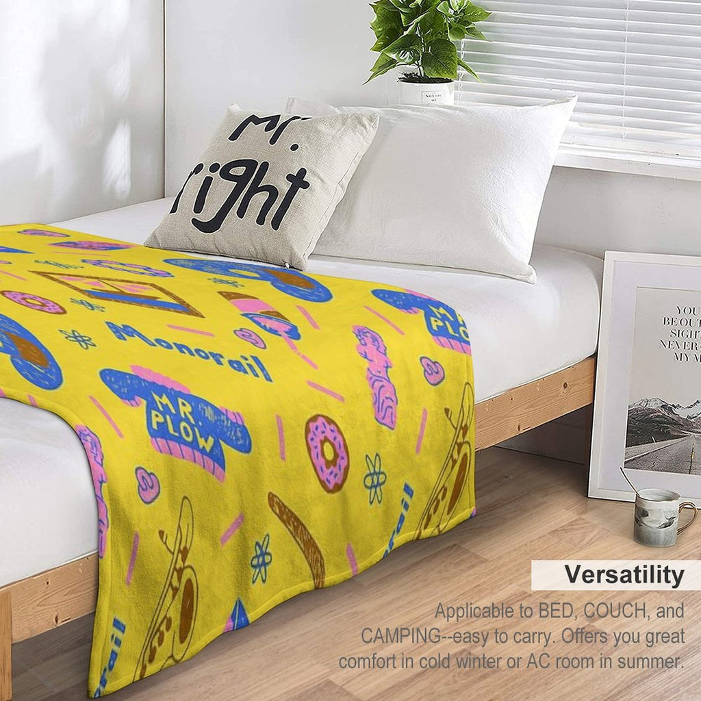 Comprehensive Simpsons Pattern Premium Throw Blanket