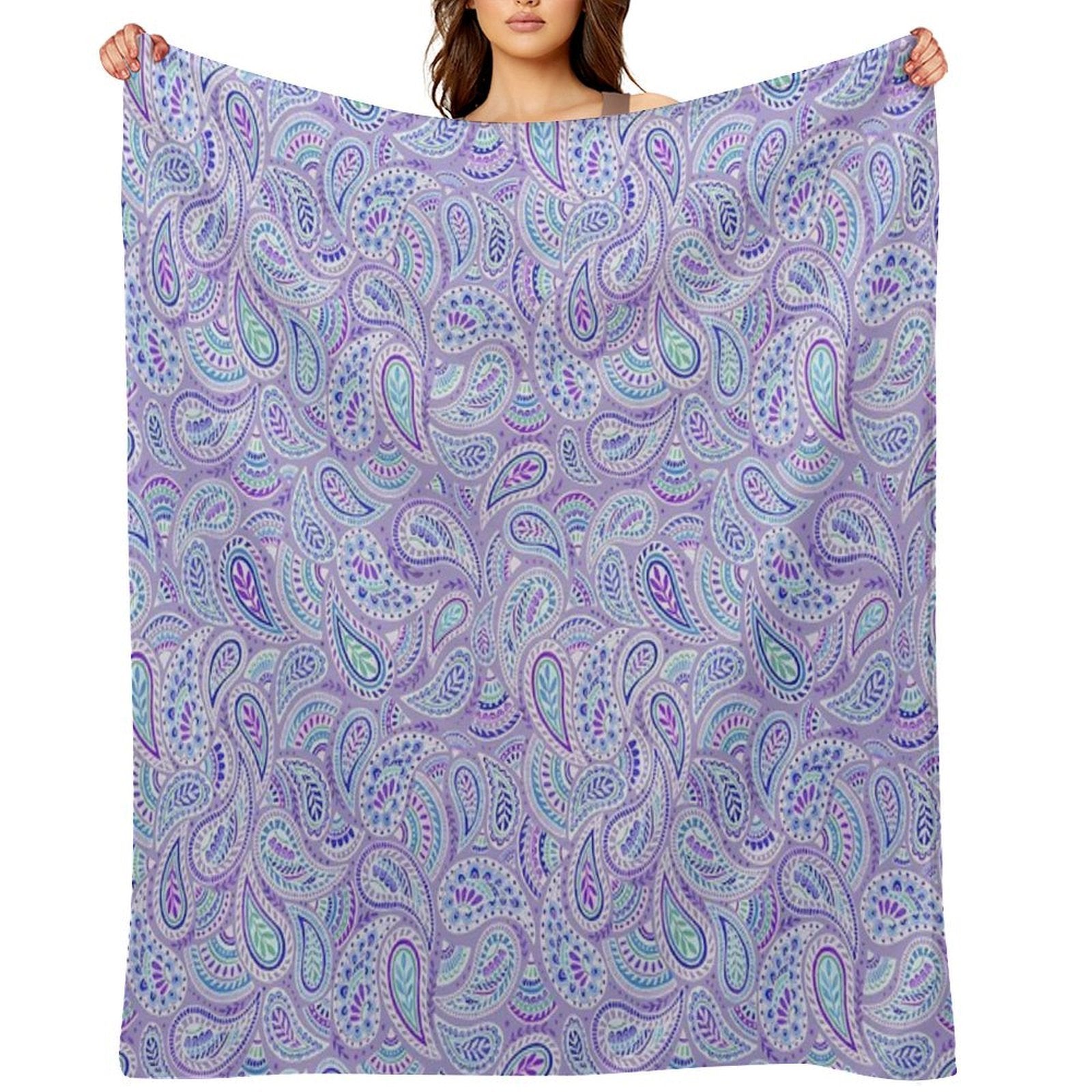 Purple Paisley Eco-conscious Throw Blanket