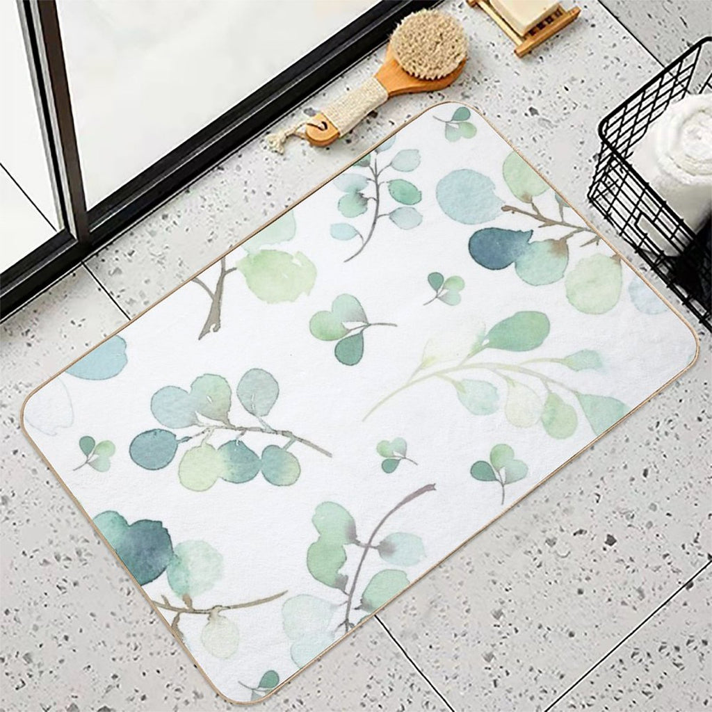 Botanical Leaves, Leaf Pattern  Slip-Resistant Bath Mat