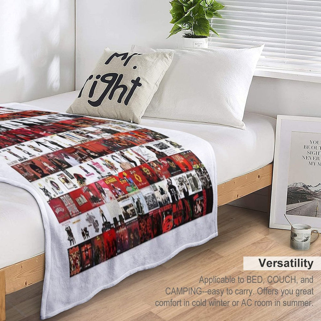 Hip Hop Album Cover Collage Flag Premium Throw Blanket