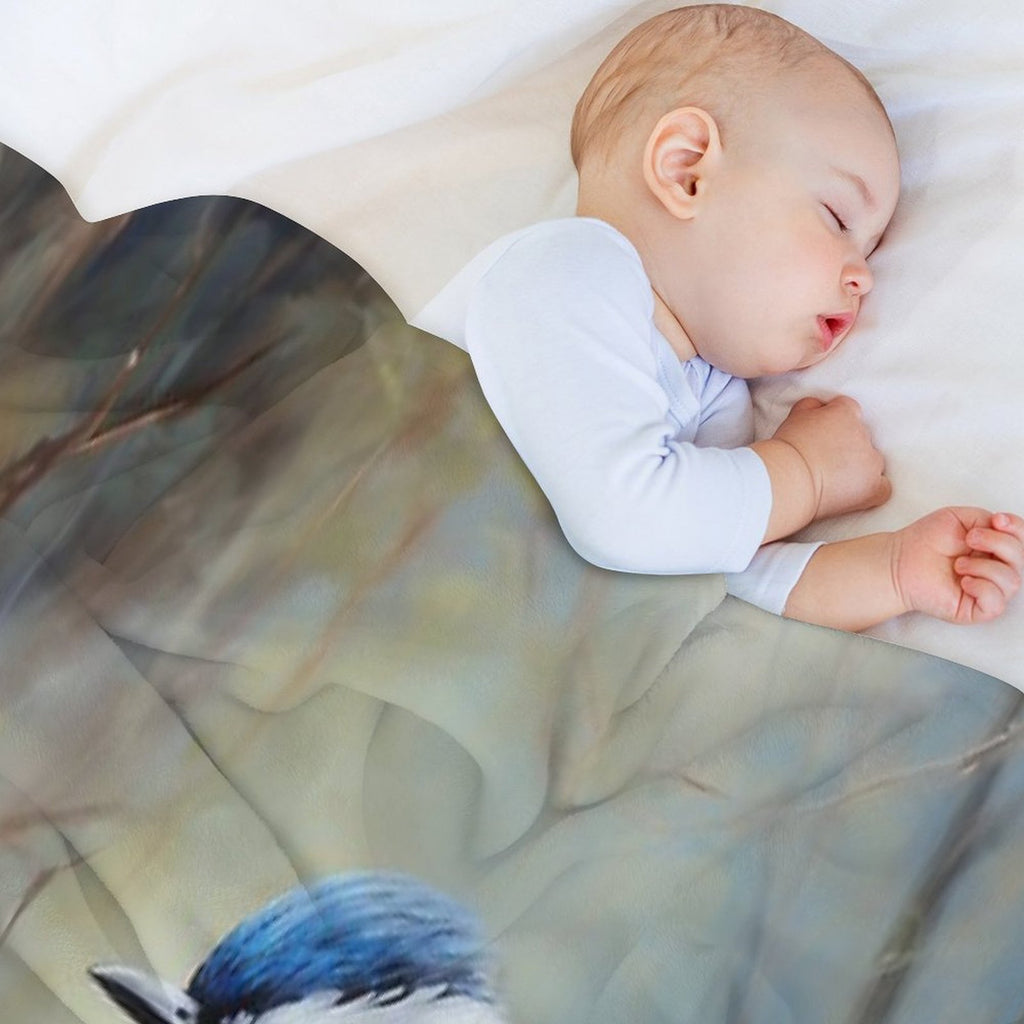 Australian Blue Wren. Anti-pilling Throw Blanket