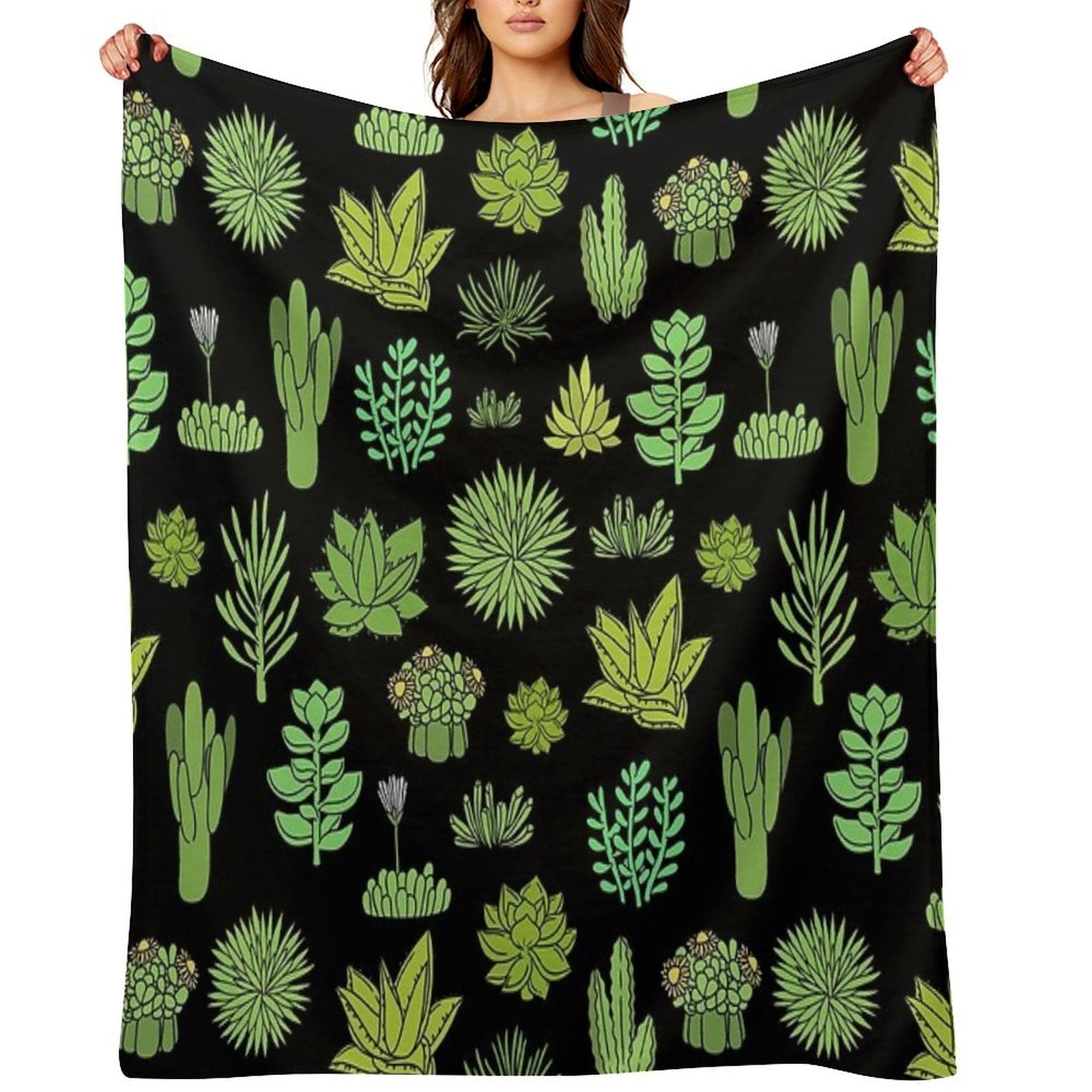 Succulents And Cactus. For Cacti Plant Lover Versatility Throw Blanket