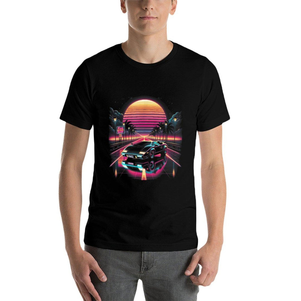 Graphic for Men Vaporwave Aesthetic Mens  Rolled Sleeves T-Shirt