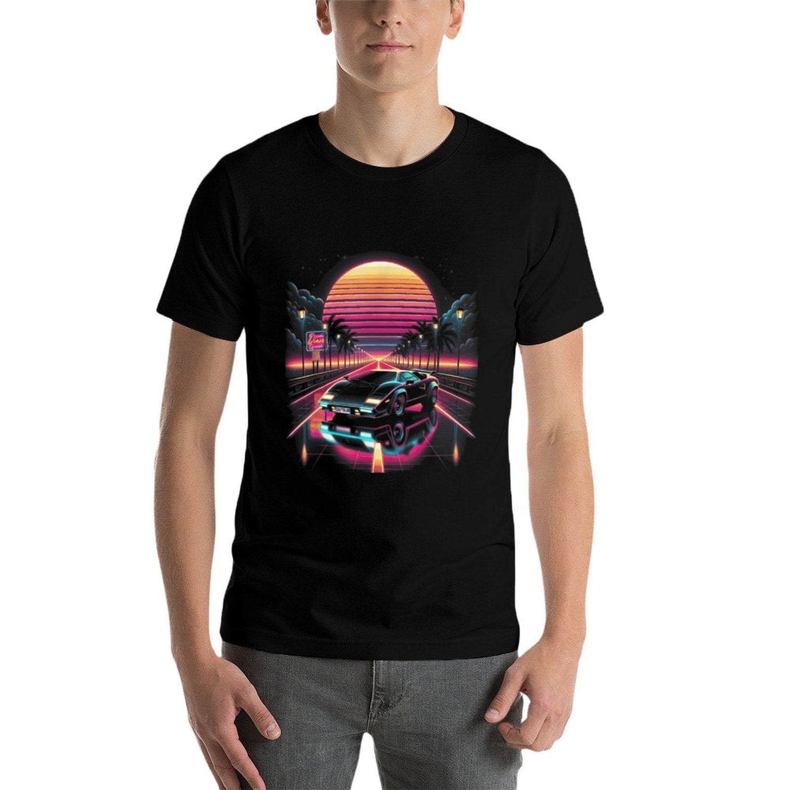 Graphic for Men Vaporwave Aesthetic Mens  Rolled Sleeves T-Shirt
