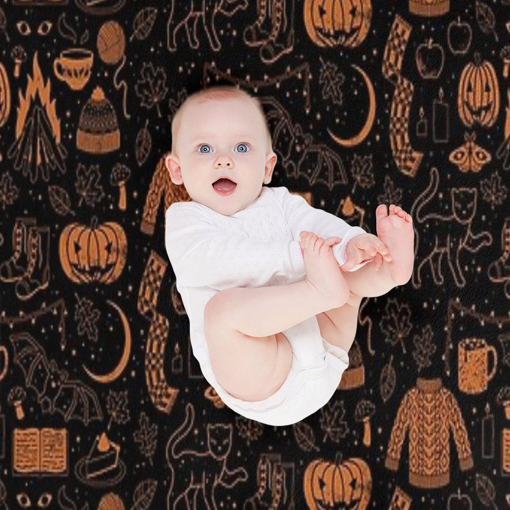 Autumn Nights Halloween Lightweight Throw Blanket