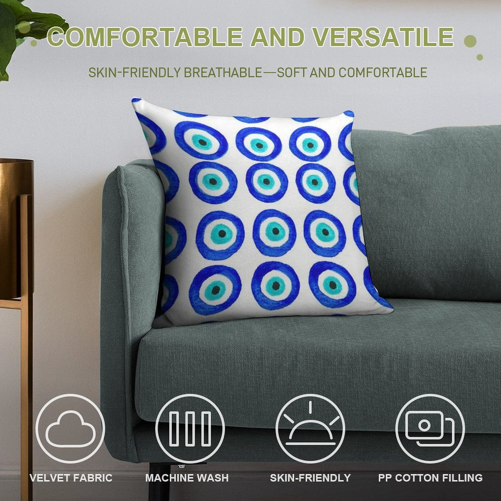 Evil Eye Soft Luxury Feel Throw Pillow