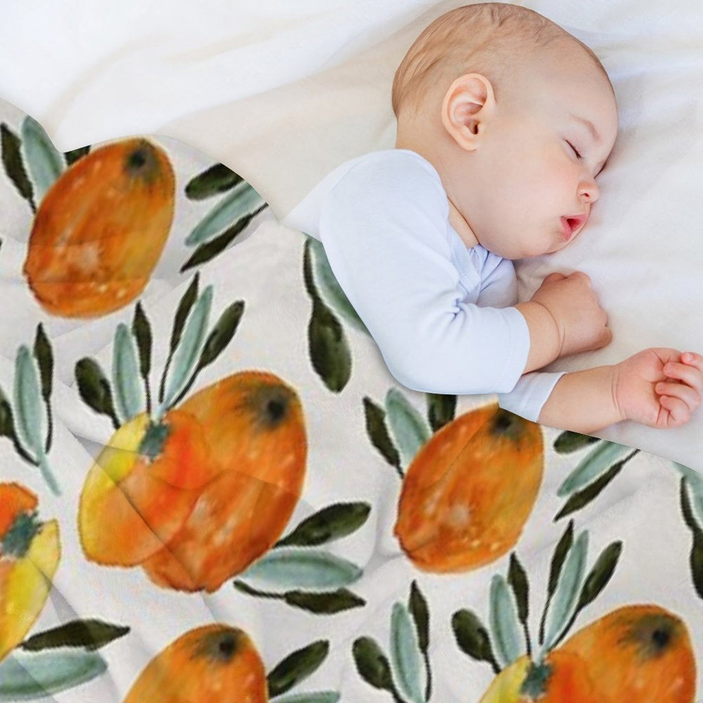 Sunny Orange Sustainable Throw Blanket