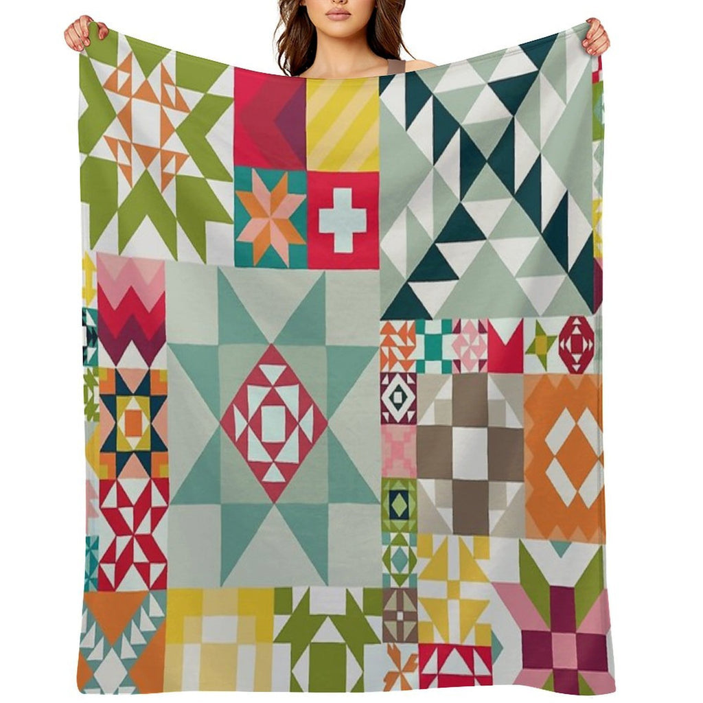 All Over Quilt Print Gift-ready Throw Blanket