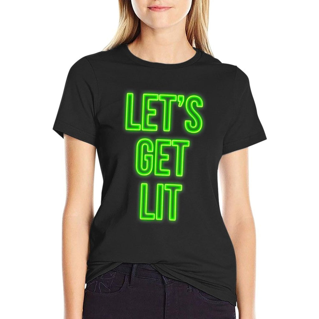 Get Lit Christmas Neon Vintage Retro Outfit  Tagless Design T-Shirt