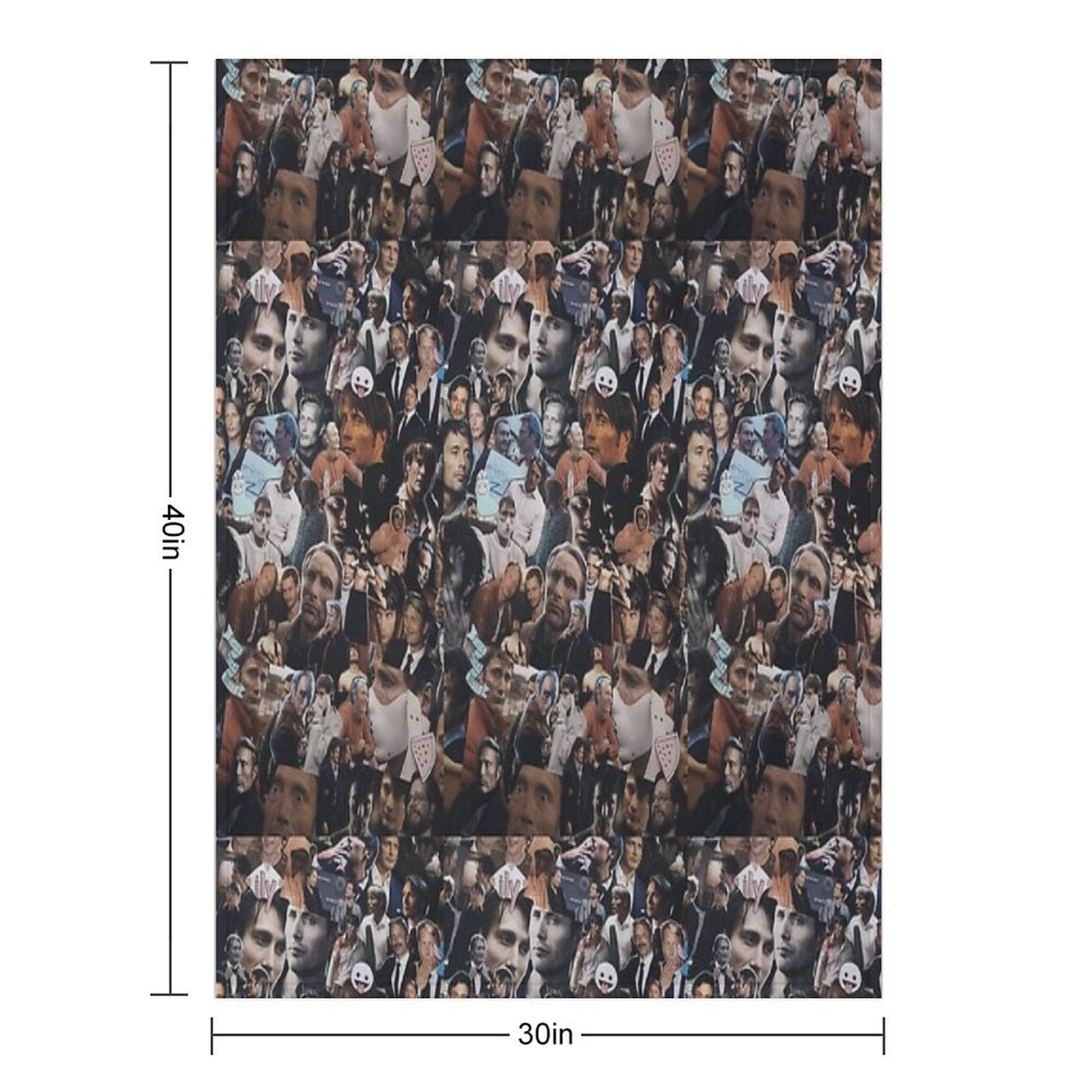 Mads Mikkelsen Collage Compact Throw Blanket
