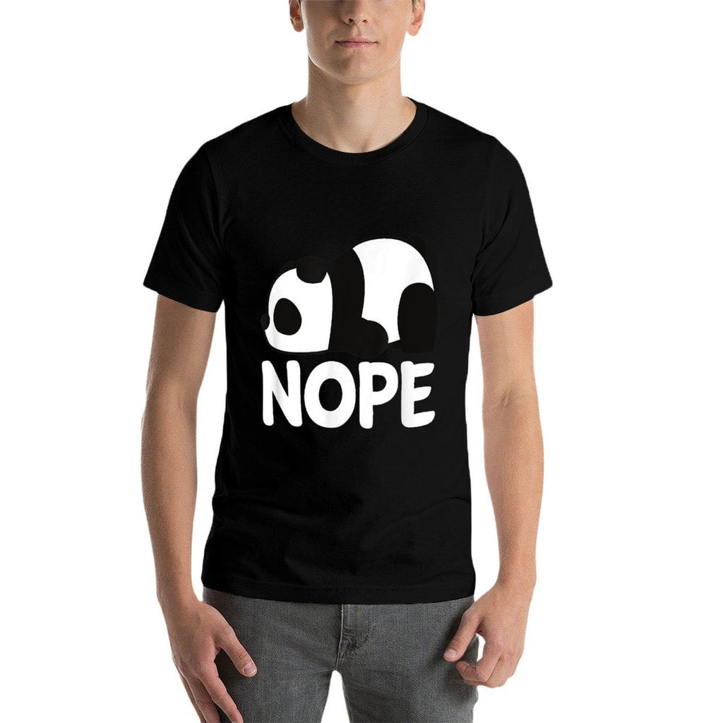 Adorable Animal Tired Sleeping Nope Cute Panda Bear Graphic  Oversized Silhouette T-Shirt