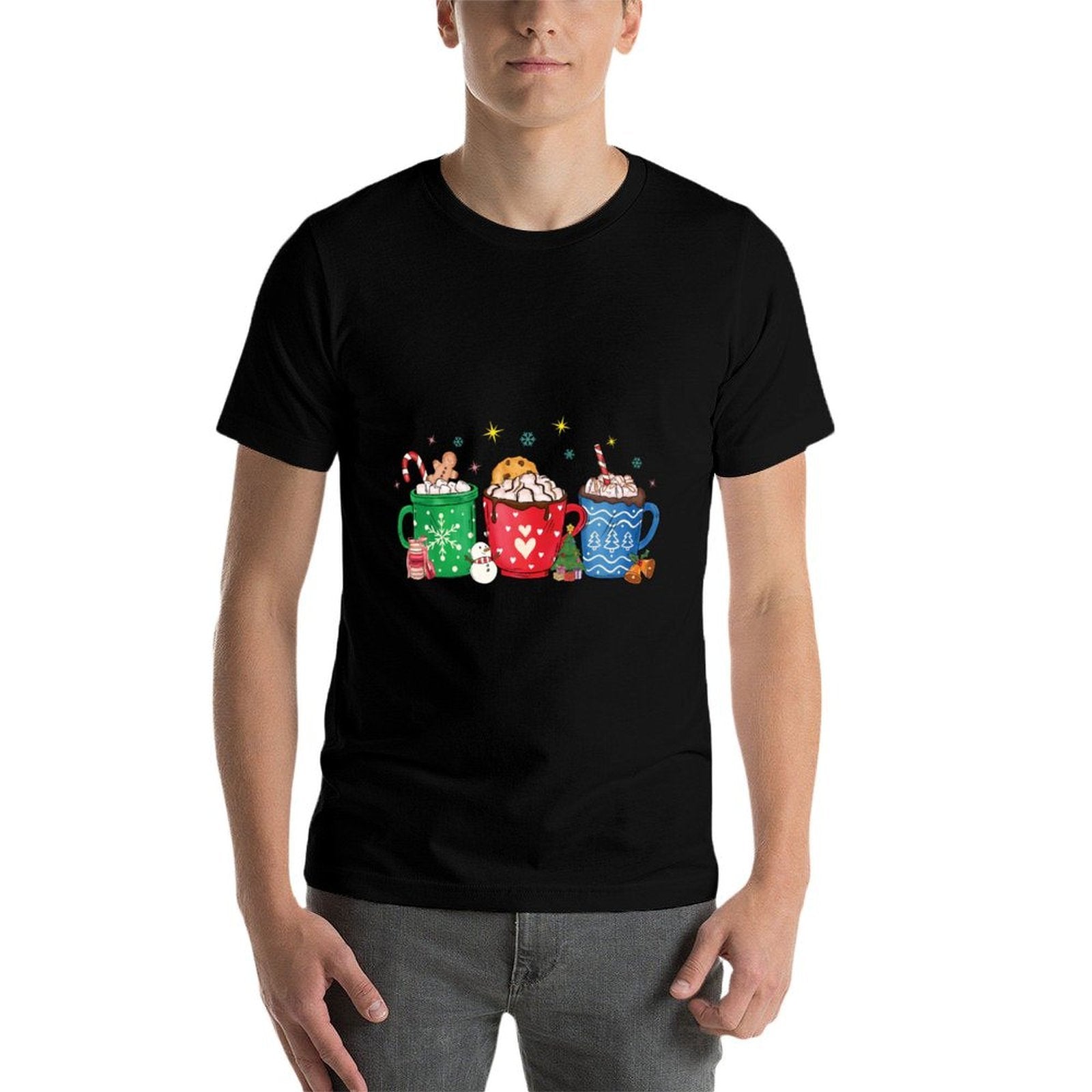 Christmas Hot Chocolate Cup Peppermint Mocha  Cotton T-Shirt