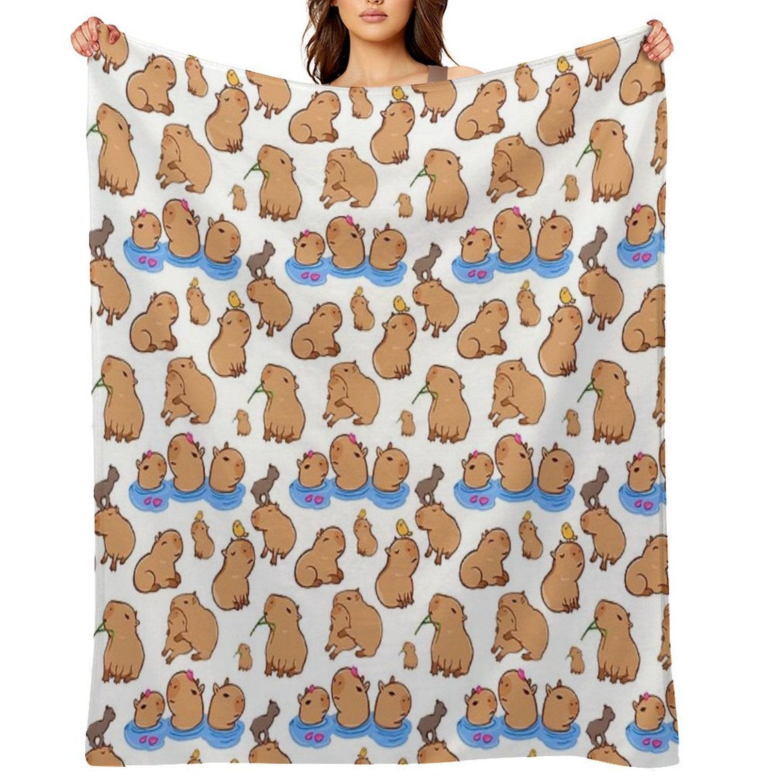 Capybara Pattern Premium Throw Blanket