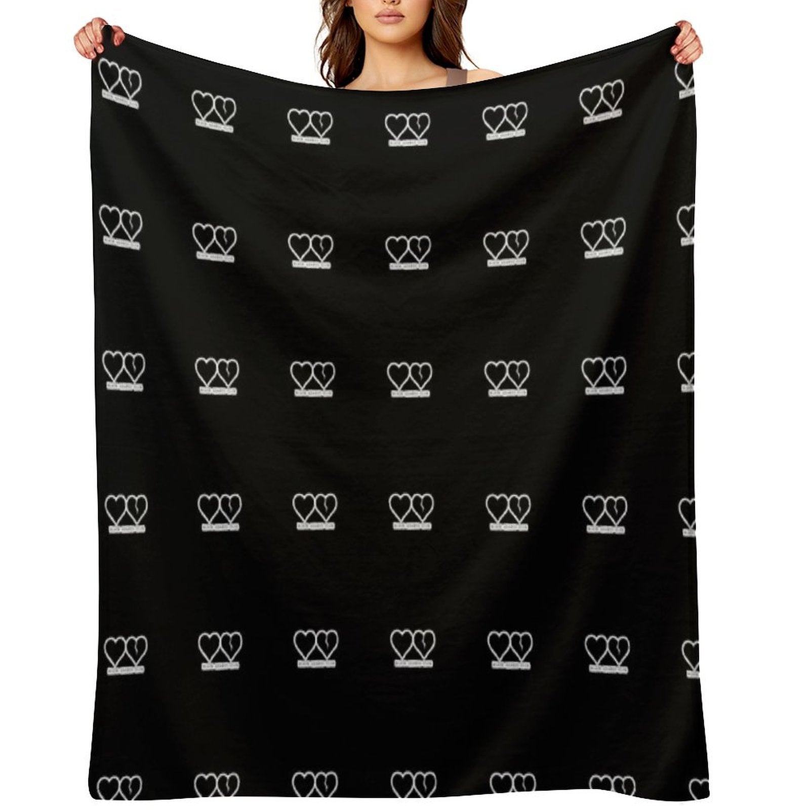Black Hearts Club Yungblud Design Easy Care Throw Blanket