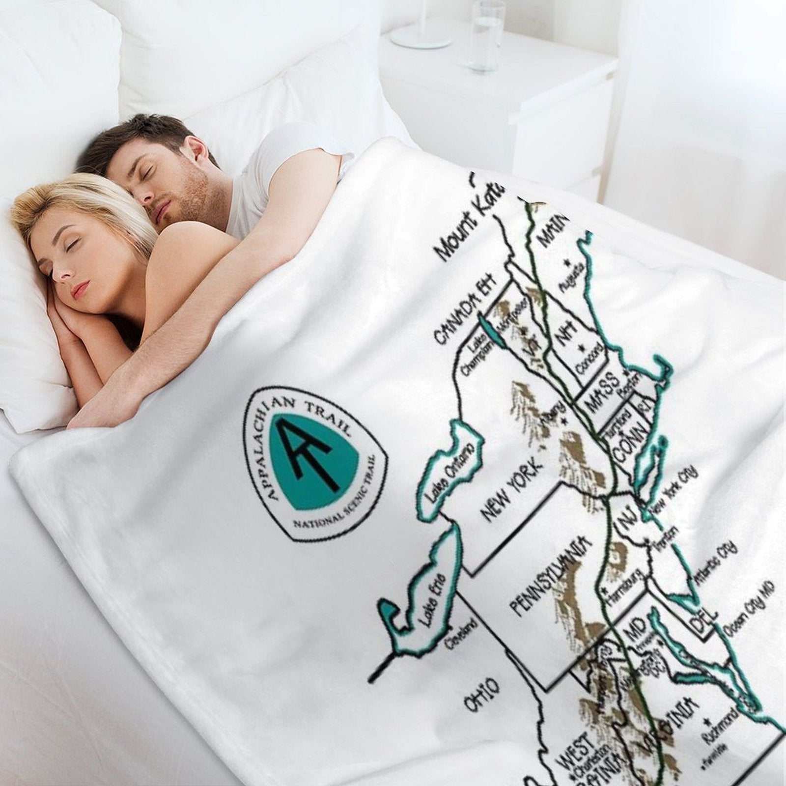 Appalachian Trail Map Versatility Throw Blanket