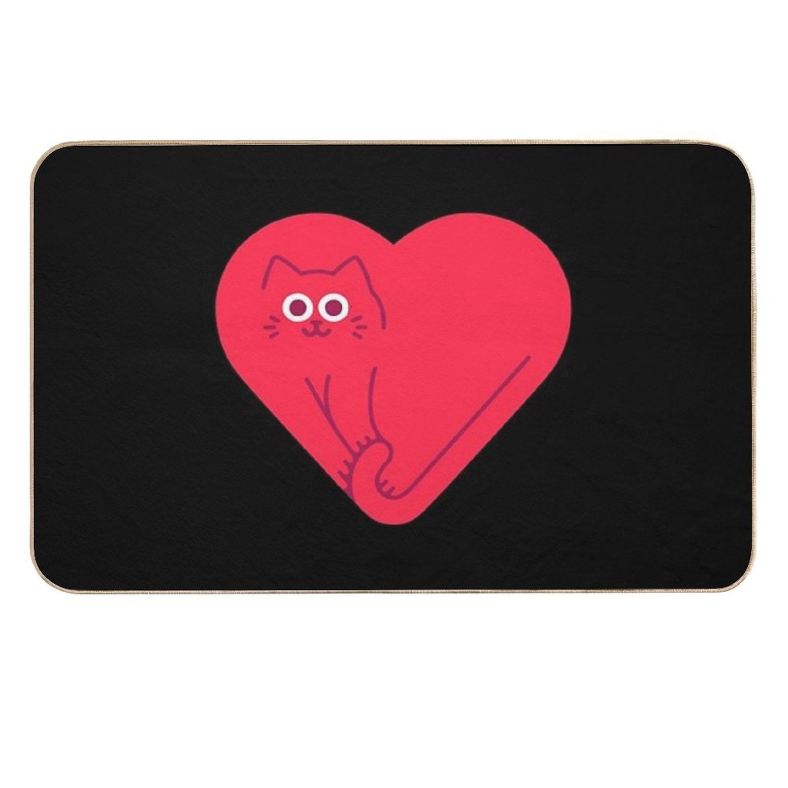Cute Cat Heart  Eco-Friendly Bath Mat