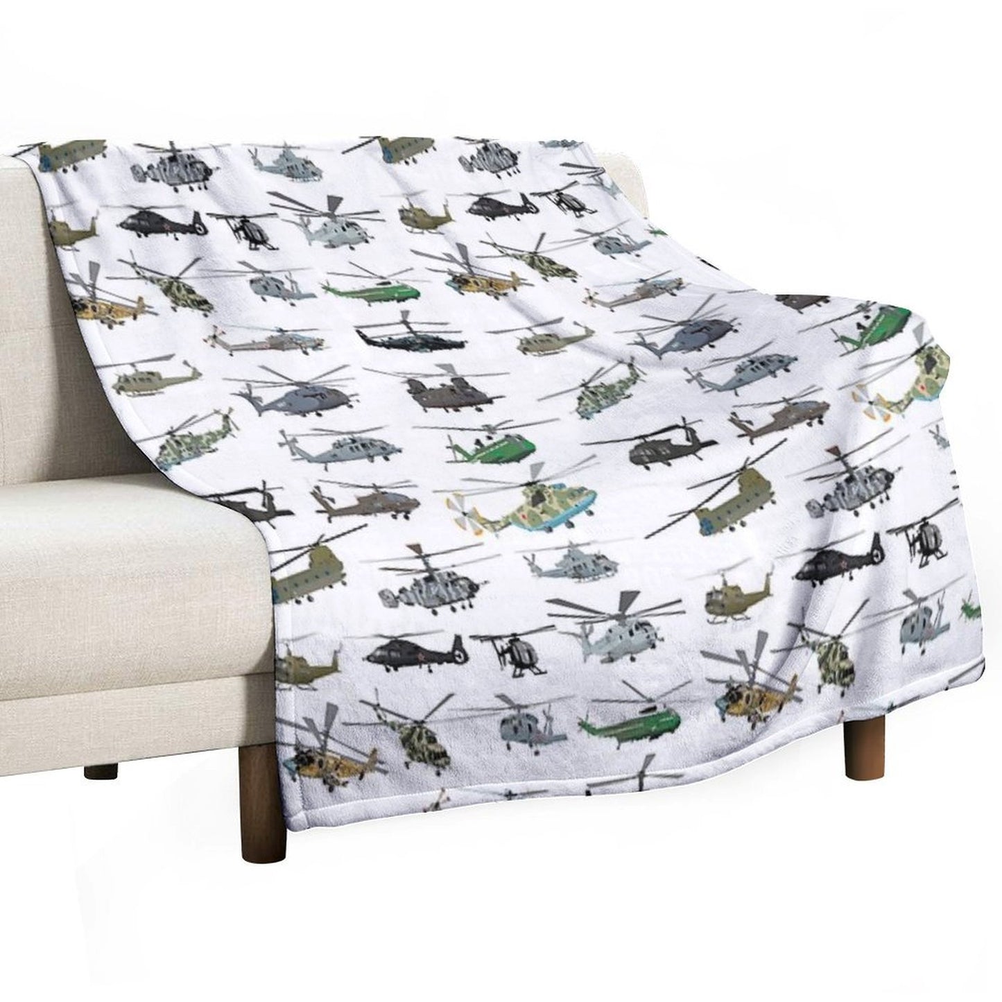 Modern Military Helicopters Wrinkle-free Throw Blanket