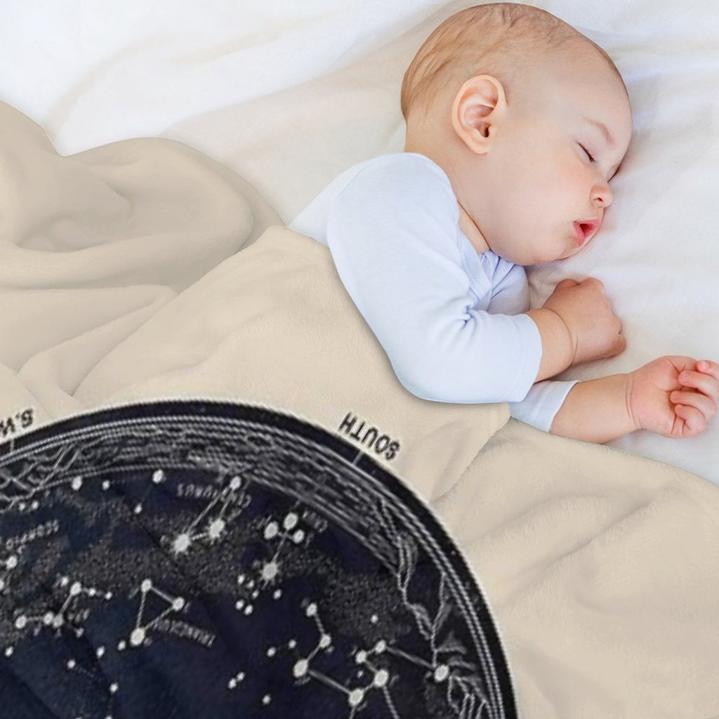 Antique Map of The Night Sky, 19th Century Astronomy Quick-dry Throw Blanket