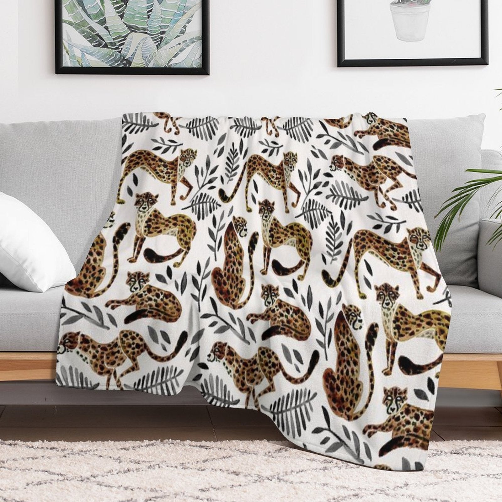 Cheetah Collection – Mocha & Black Palette Lightweight Throw Blanket