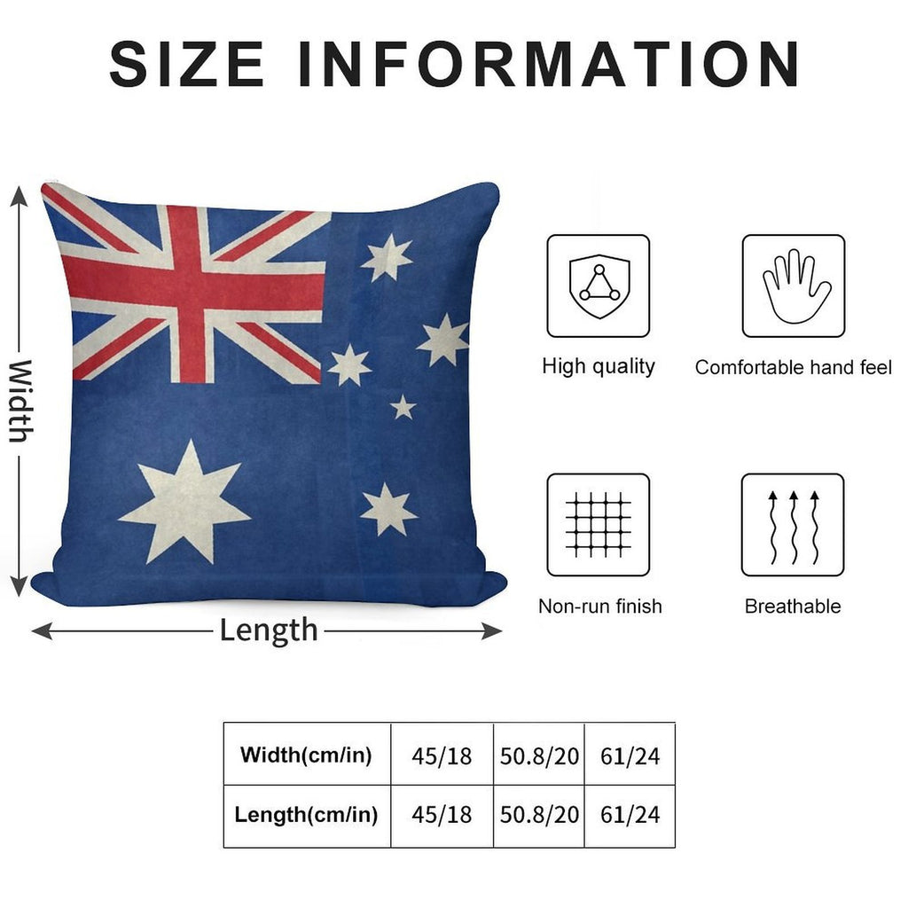 Flag of Australia, Retro Textured Look Soft Washable Throw Pillow