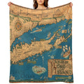 1953 Long Island Map - Special Gift Idea Comfort Throw Blanket