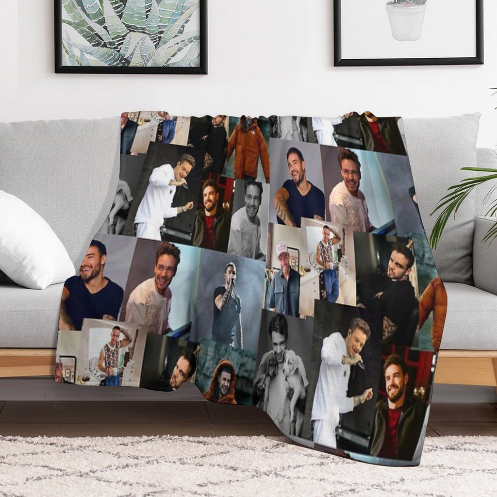 Liam Payne Collage Wrinkle-free Throw Blanket