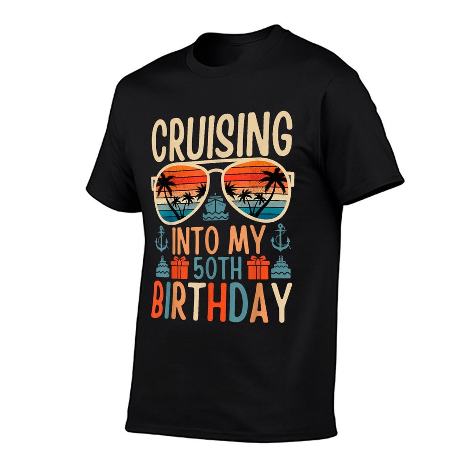50 Year Old Birthday Cruising Into My 50th Birthday Cruise  Tagless Design T-Shirt
