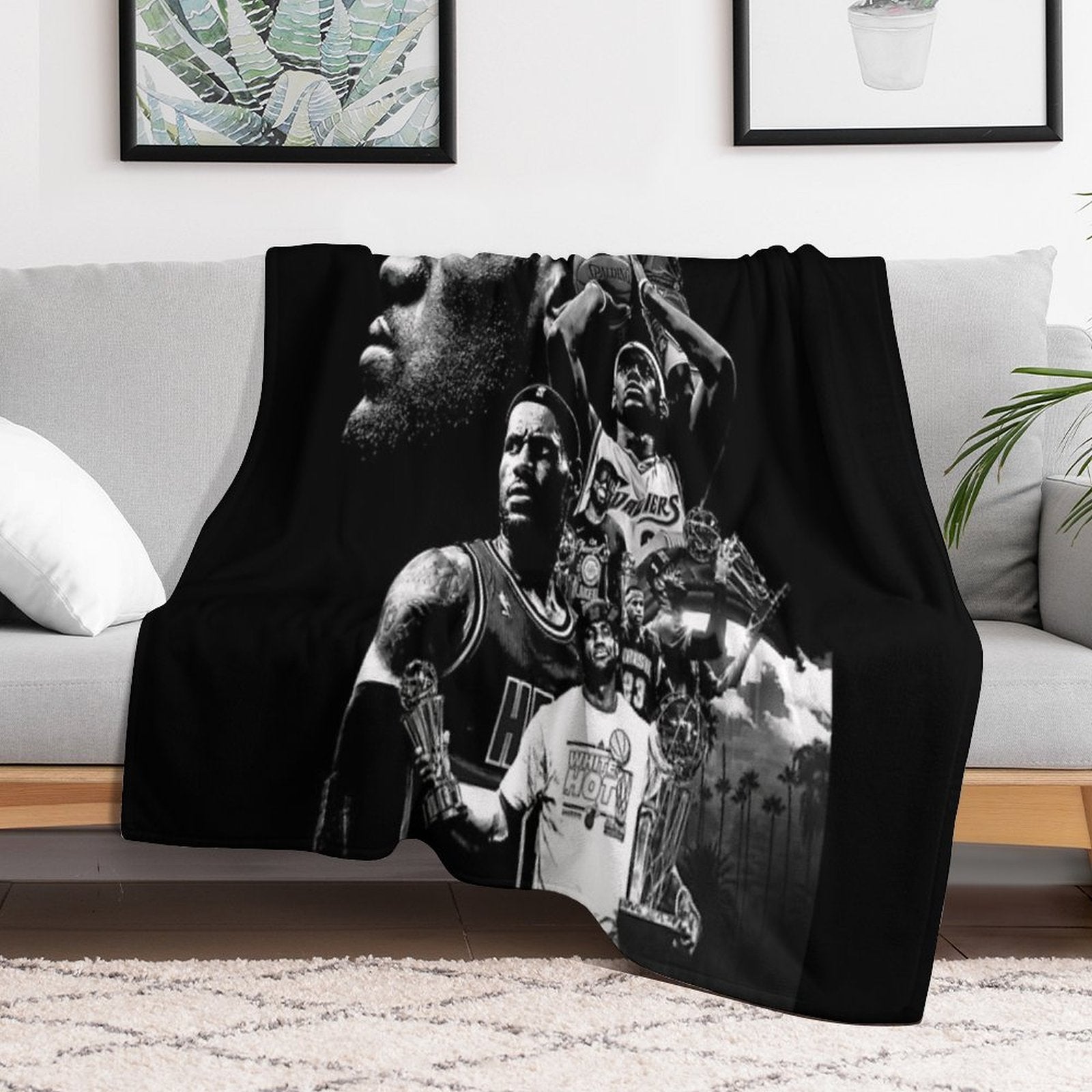 LeBron James 4 Times Champions Basketball Wrinkle-free Throw Blanket