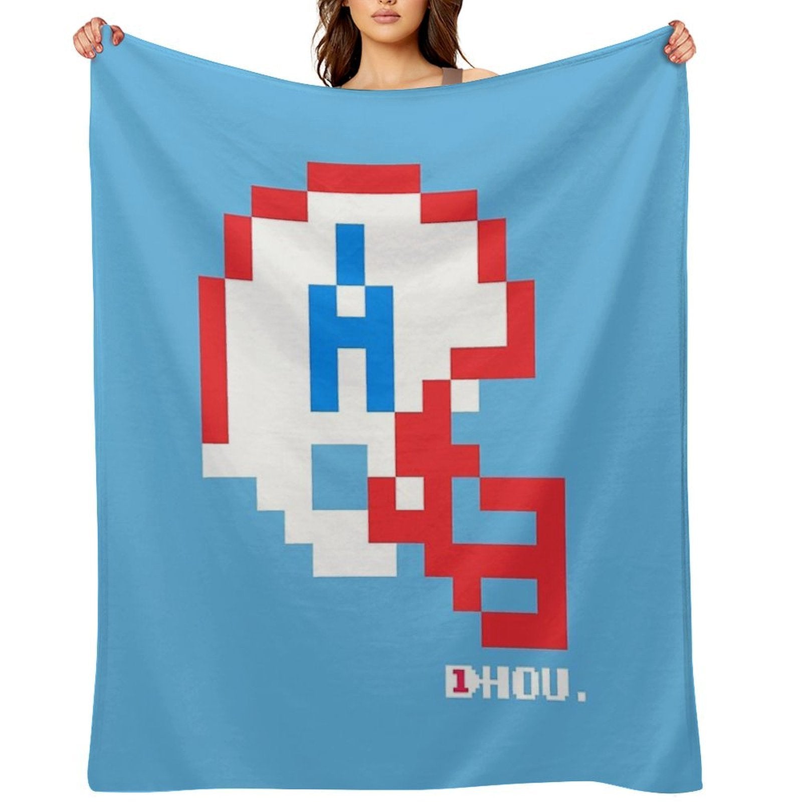 HOU Helmet - Tecmo Bowl Shirt Eco-conscious Throw Blanket