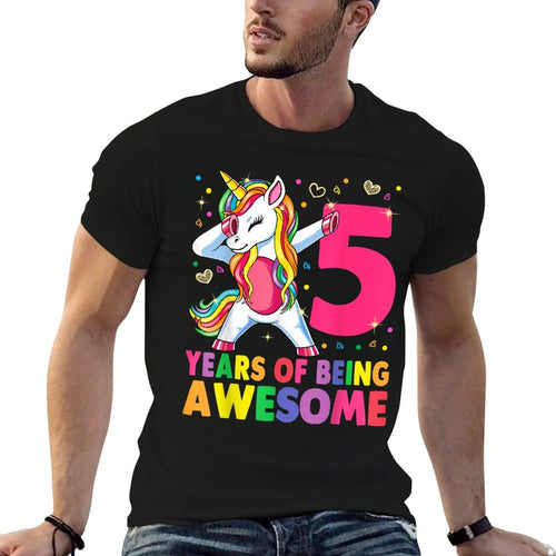 5 Years Old Unicorn Dabbing 5th Birthday Girl Unicorn Party  Classic T-Shirt
