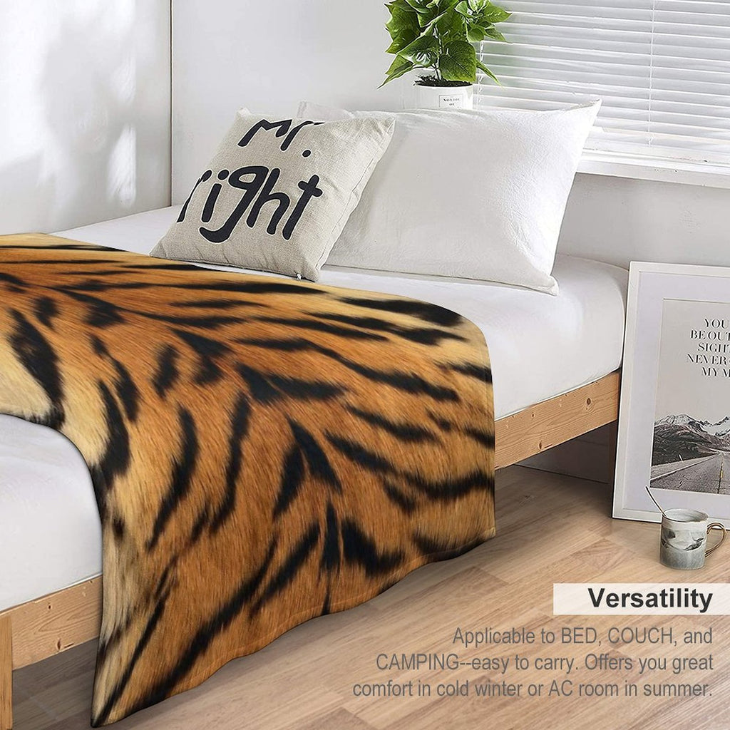 Tiger Fur Texture Durable Throw Blanket