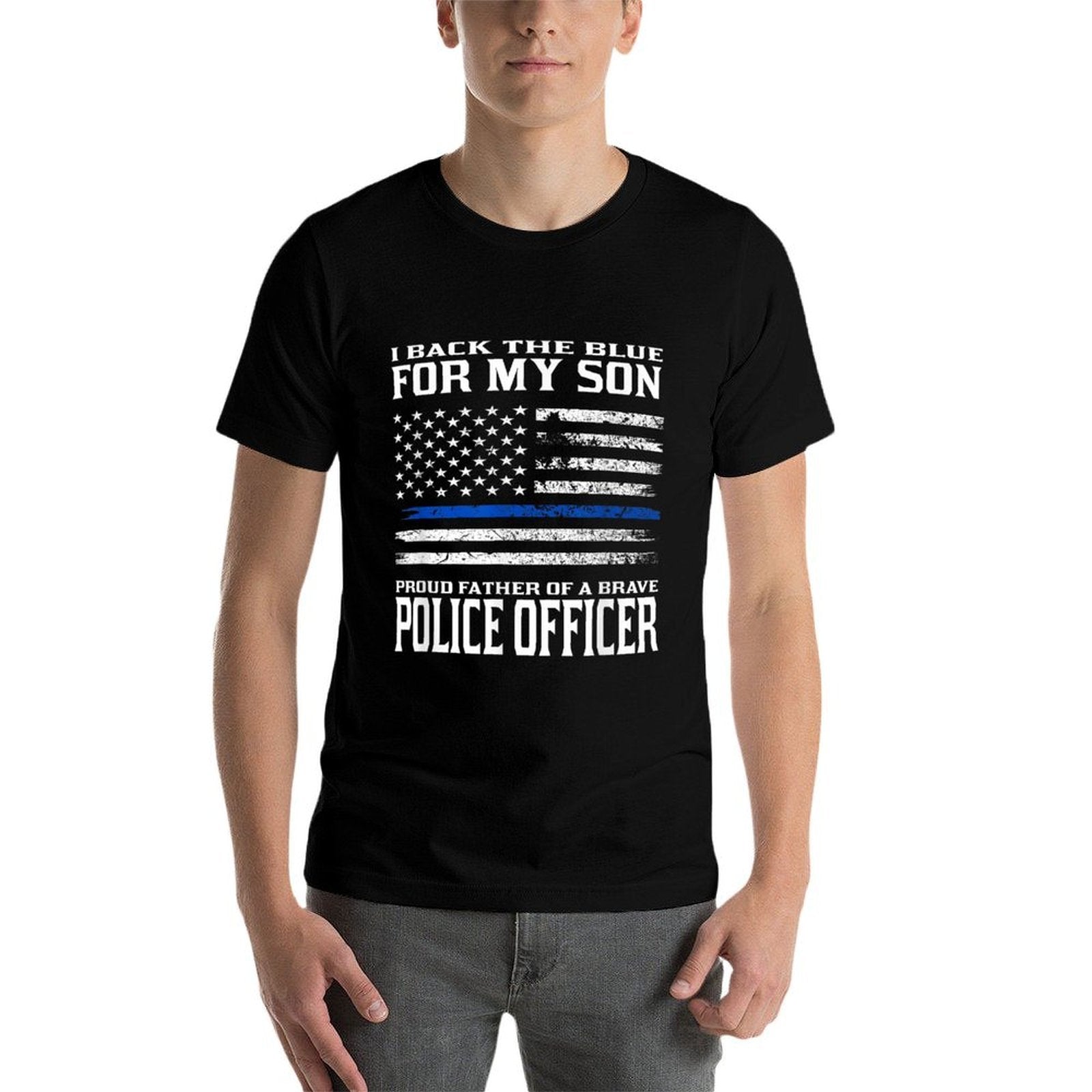 Thin Blue Line - Proud Father Of Police Officer Son  Lightweight T-Shirt