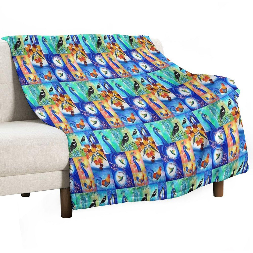 Bird Prints Wrinkle-free Throw Blanket