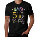 Kids OMG It's My 5th Birthday Girls Gifts Five 5 Year Old Bday  Breathable T-Shirt