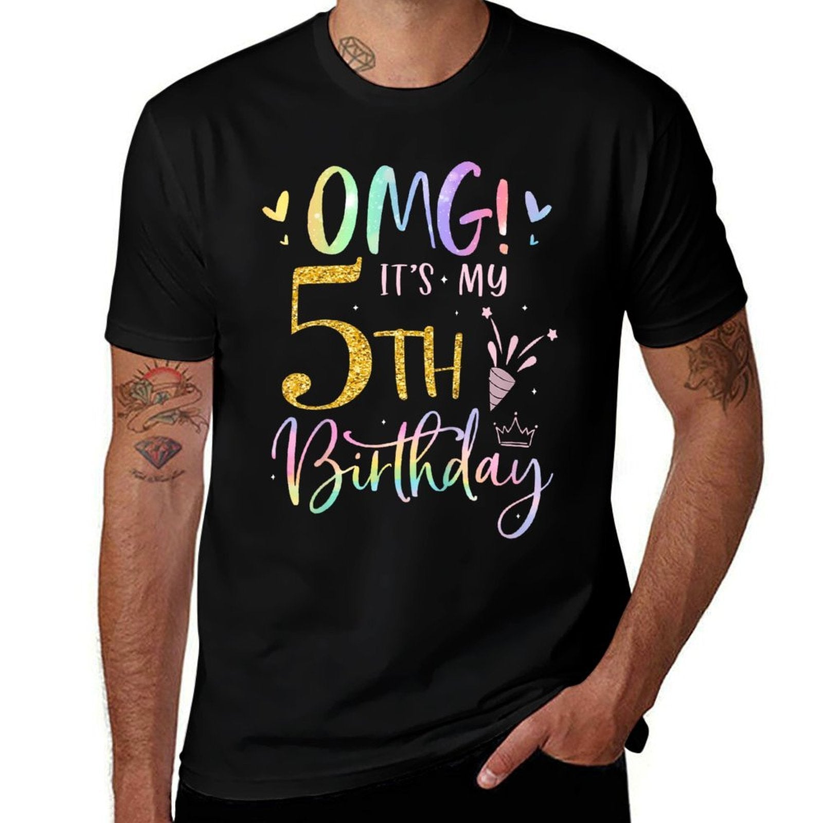 Kids OMG It's My 5th Birthday Girls Gifts Five 5 Year Old Bday  Breathable T-Shirt