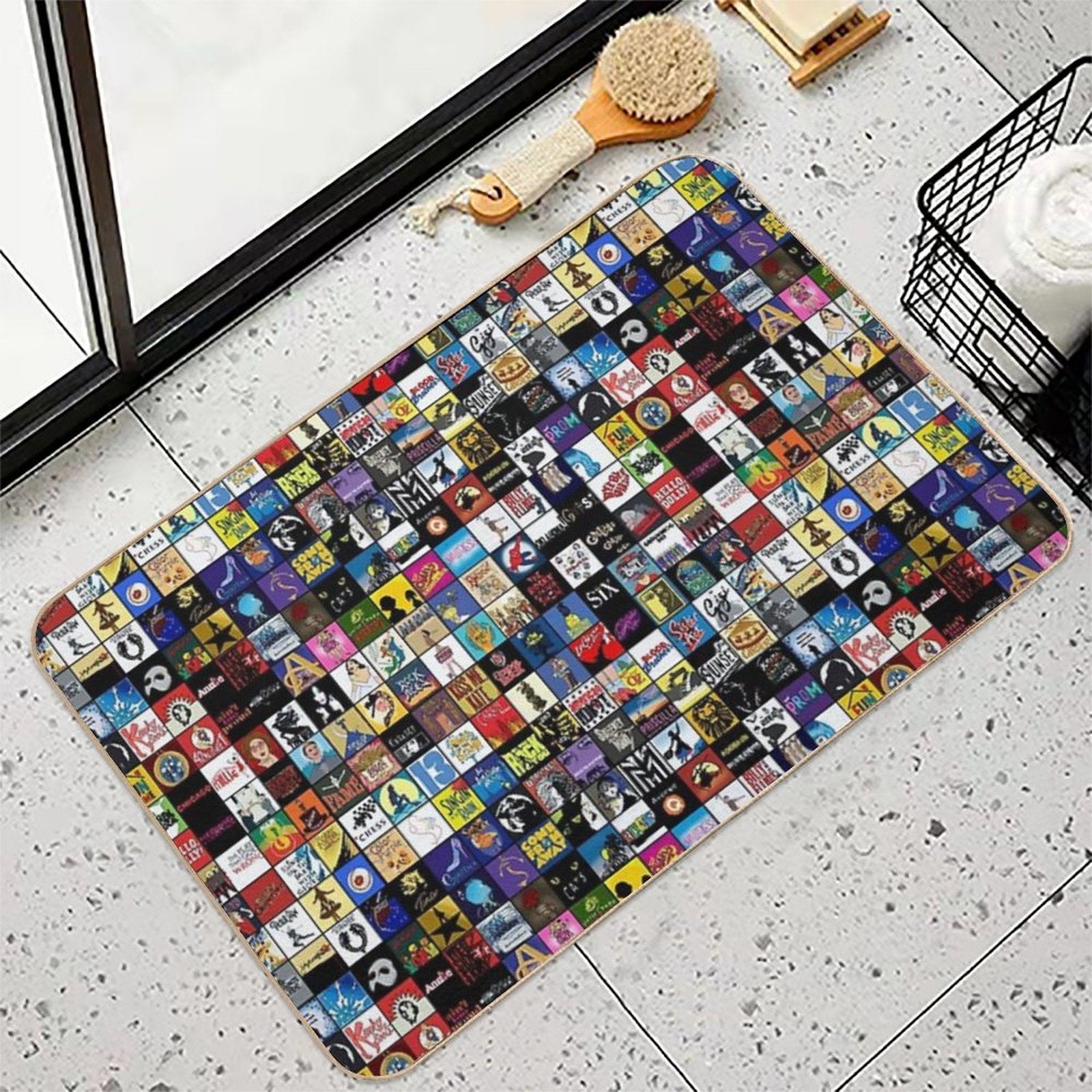 Broadway Musical Theatre Logos - Hand Drawn  High-Traffic Bath Mat