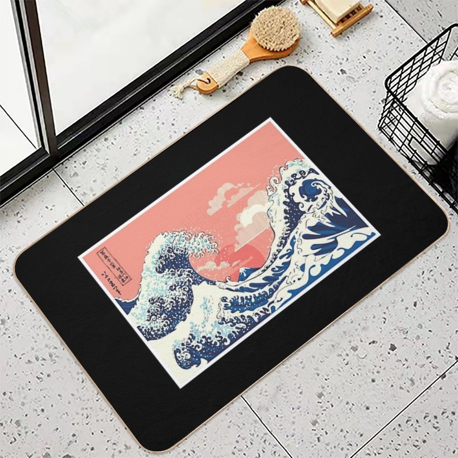 Great Wave of Kanagawa  Fade-Resistant Bath Mat