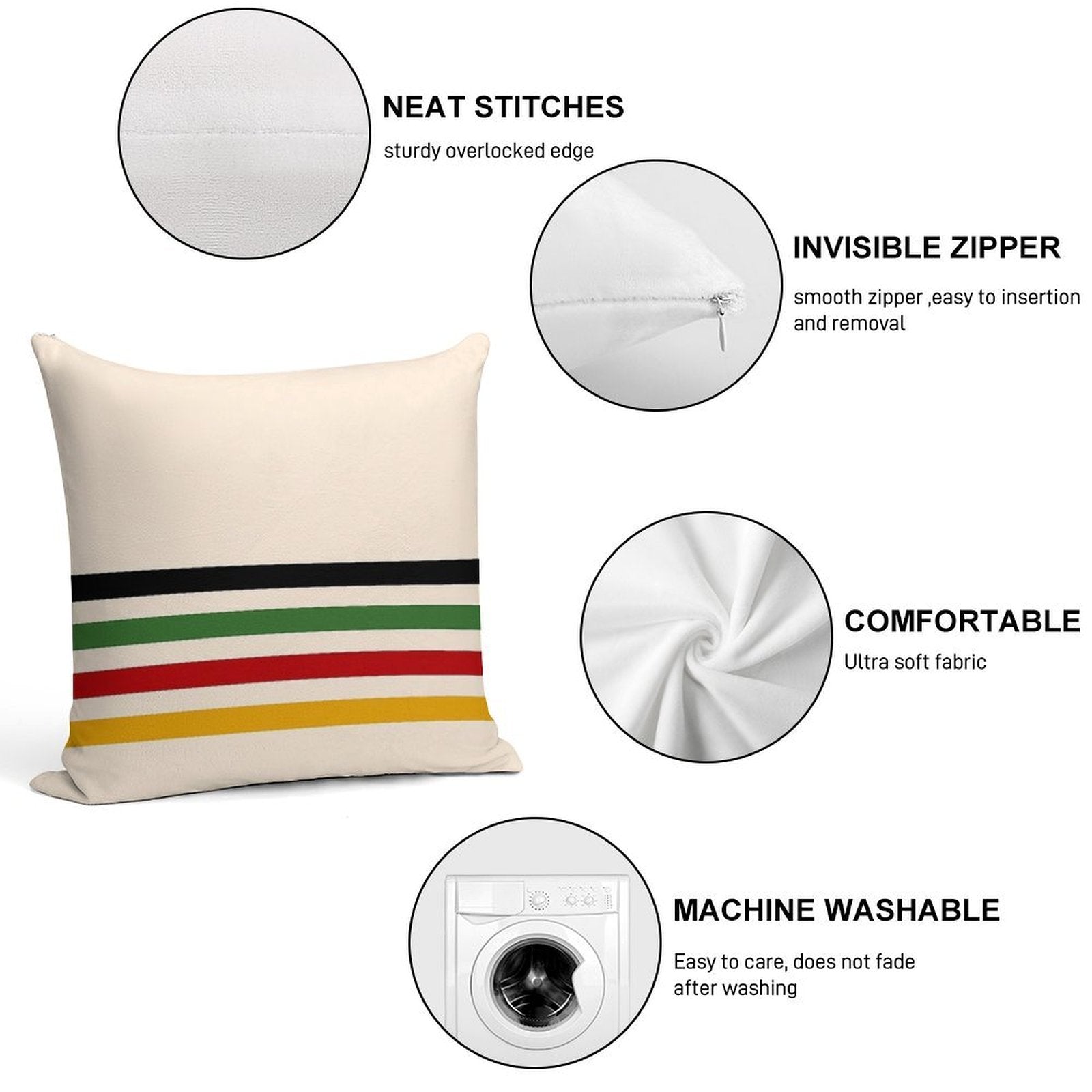 Trading Colors Soft Washable Throw Pillow
