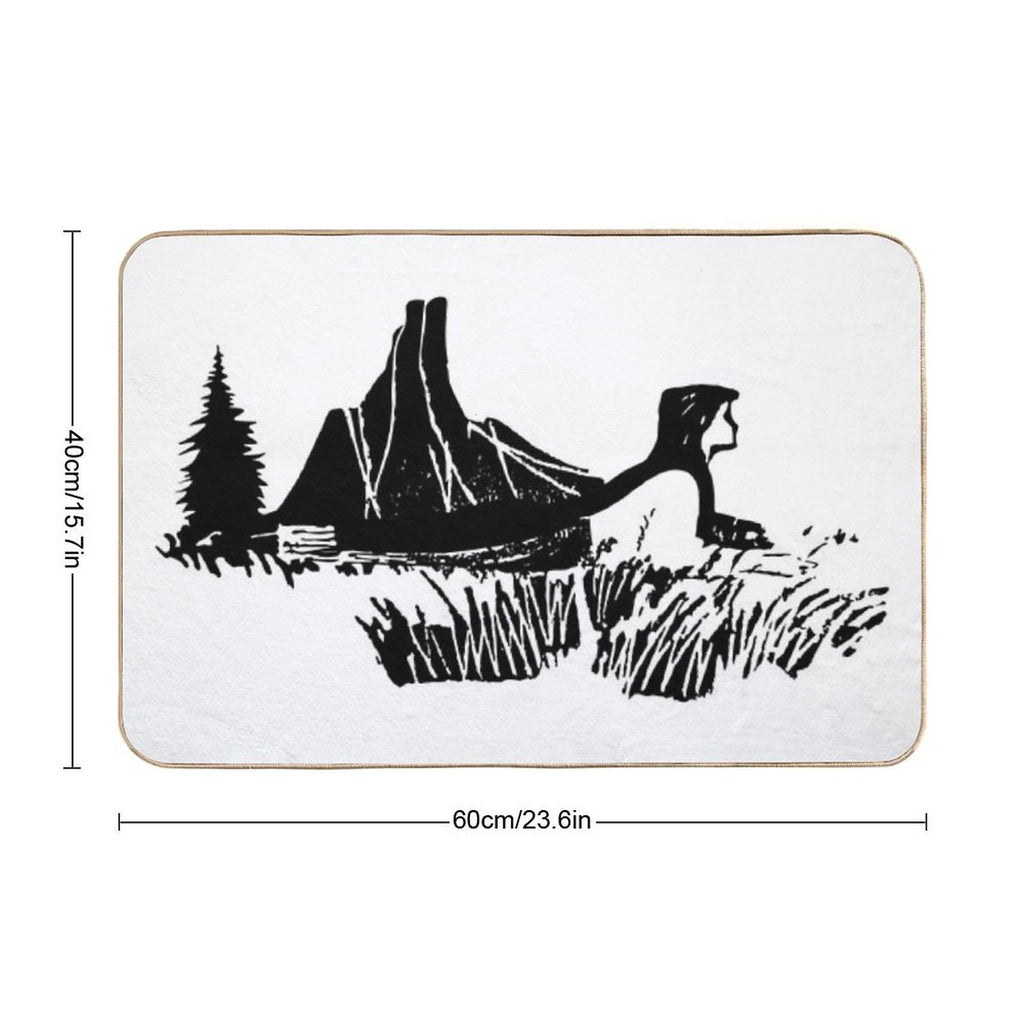 The Girl And Mountains  Toxin-Free Bath Mat