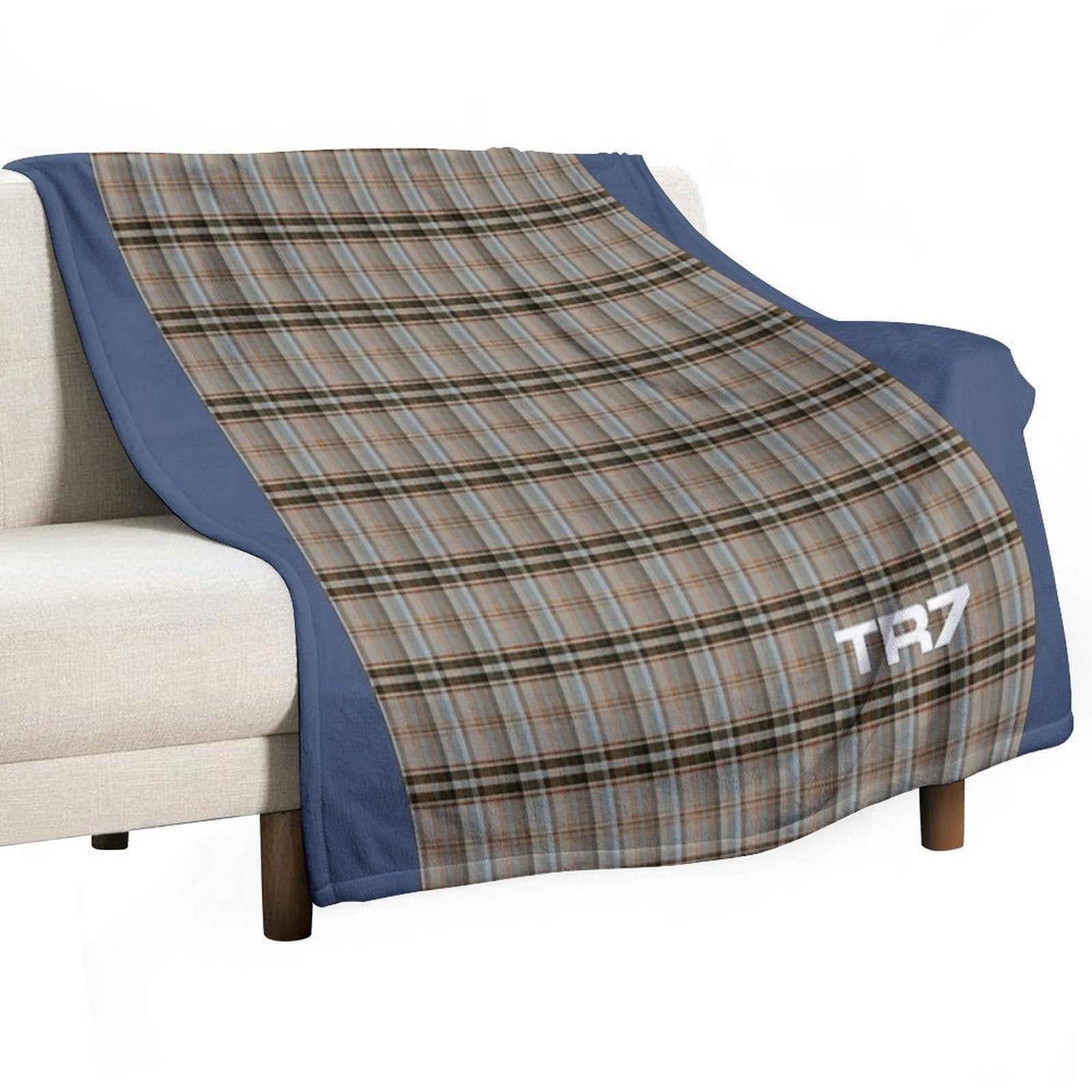 Triumph TR7 Navy Tartan Blanket Velvety-soft Throw Blanket