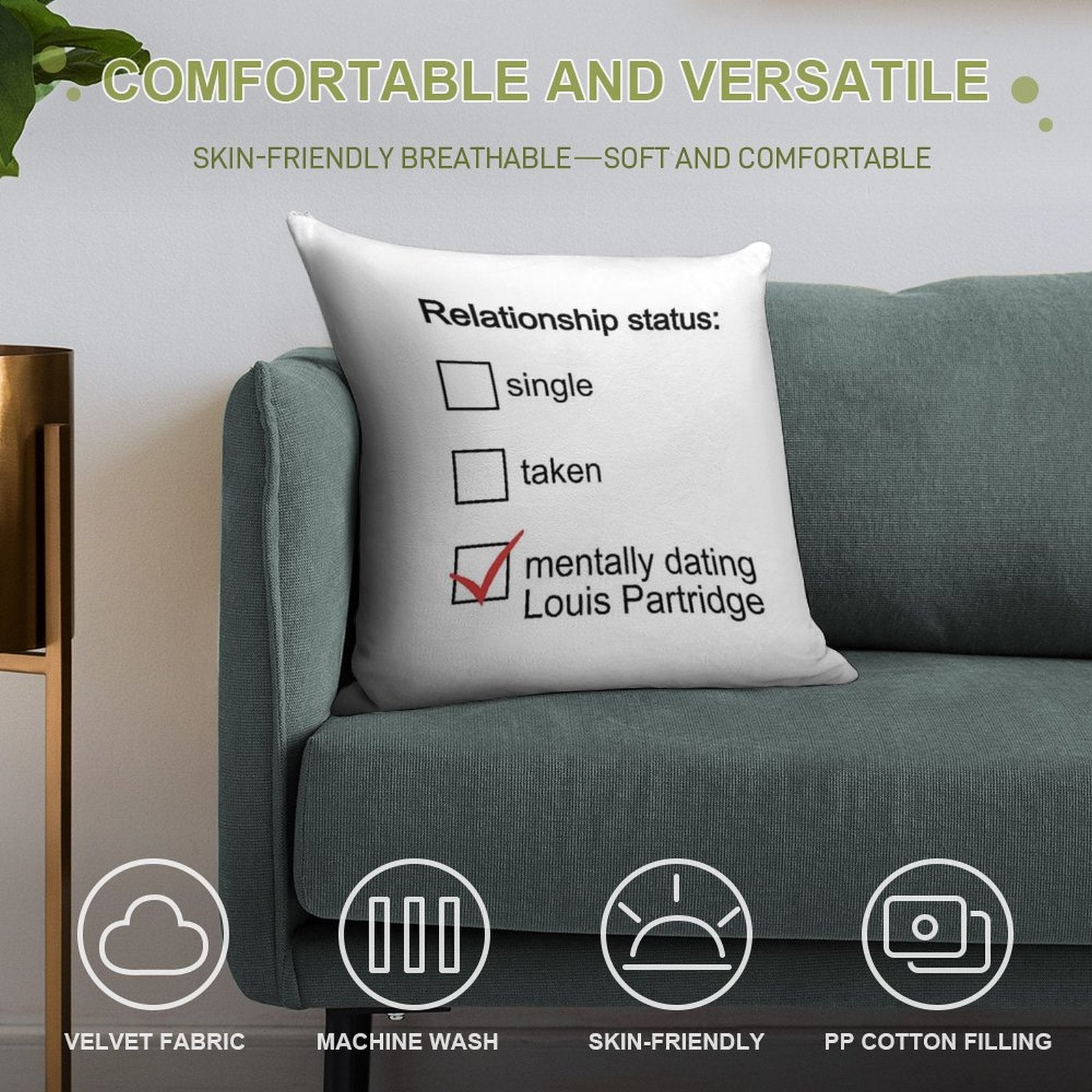 Mentally Dating Louis Partridge Soft Fade-Resistant Throw Pillow