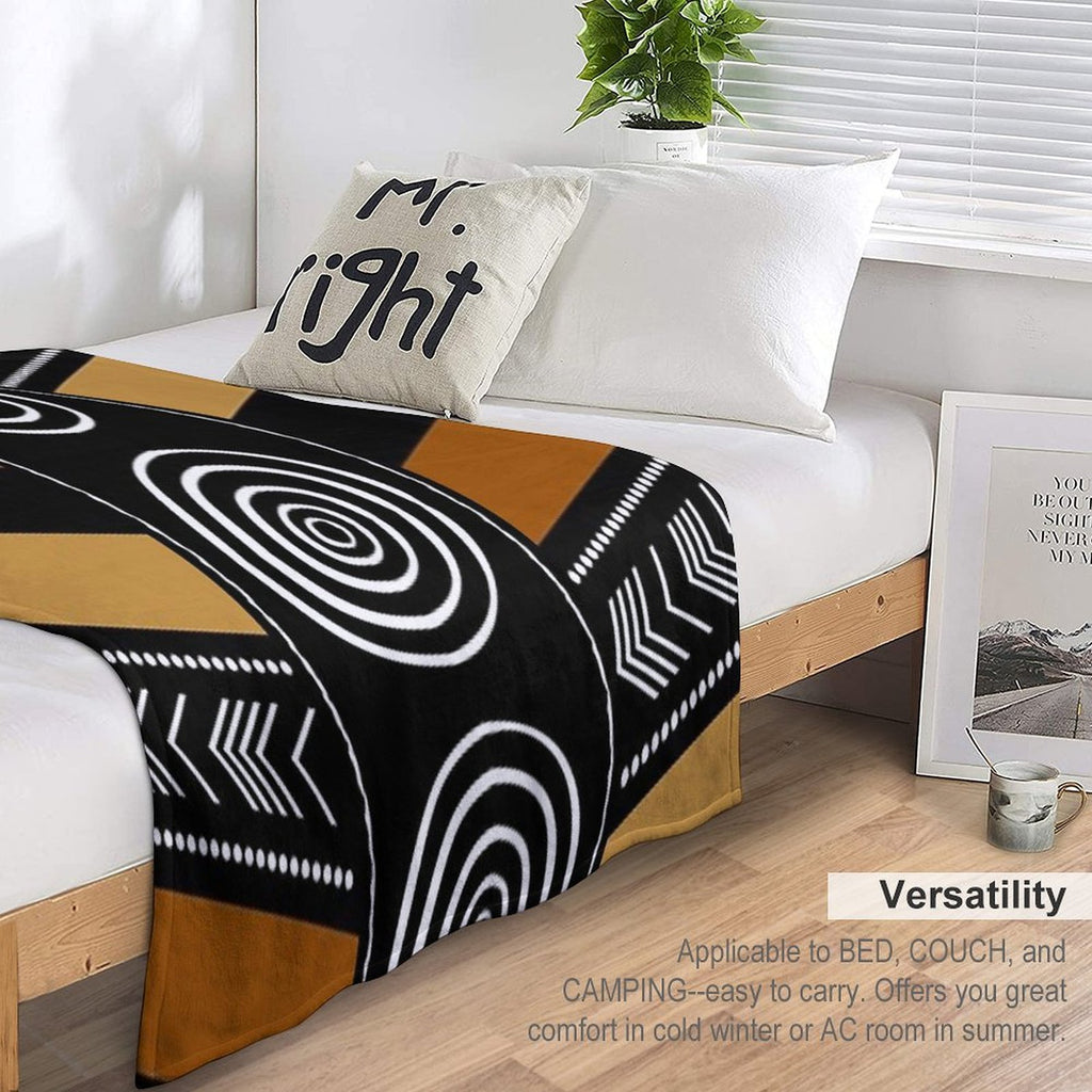 African Mud Cloth Artistry Art Multi-functional Throw Blanket