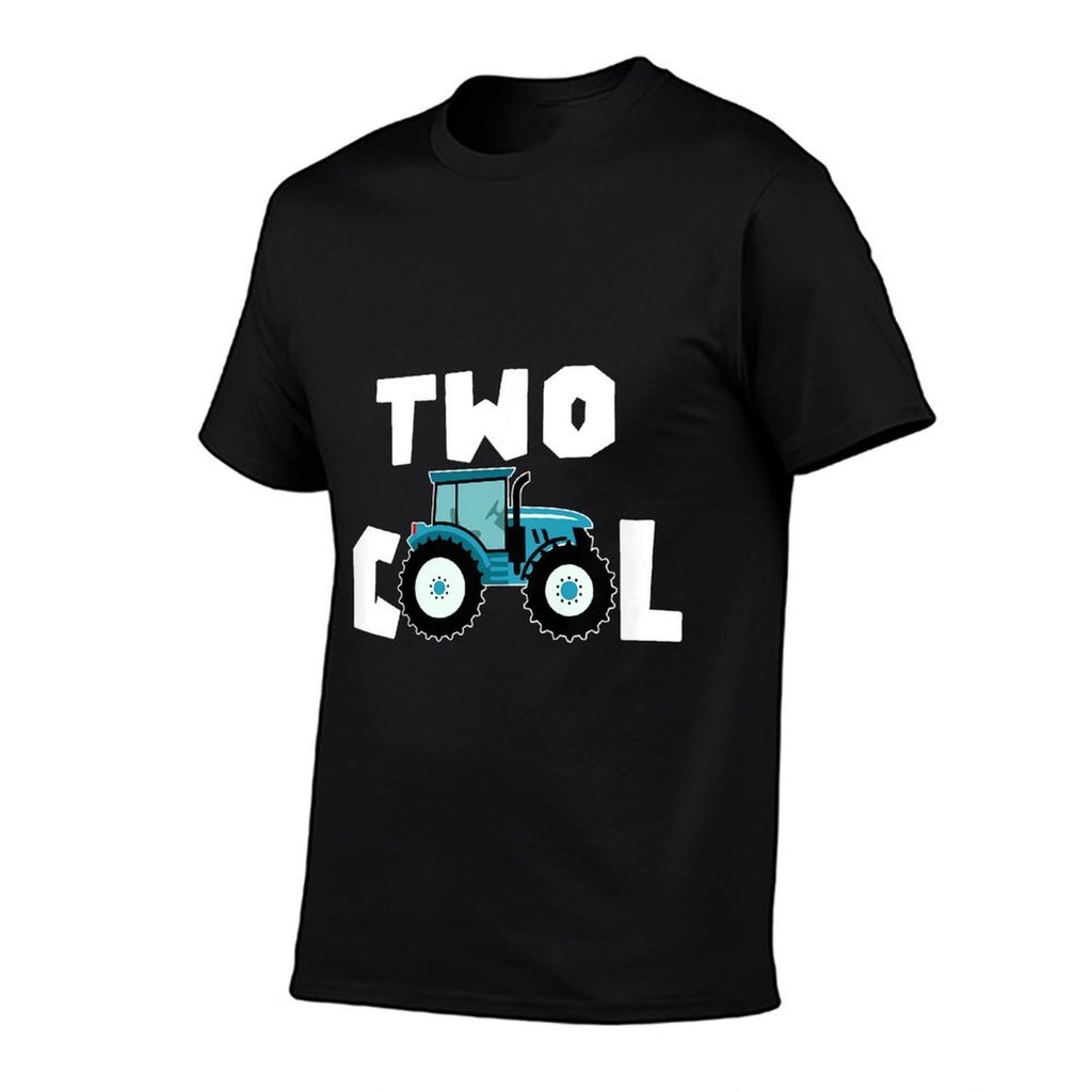 Kids Two Cool 2nd Birthday Tractor 2 Year Old Boy Second Bday  Durable T-Shirt