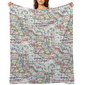Tokyo Subway Map Clock Compact Throw Blanket