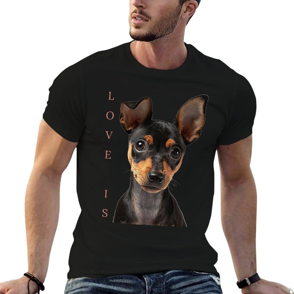 Miniature Pinscher Dog Mom Dad Love Puppy Pet  Quick-drying T-Shirt