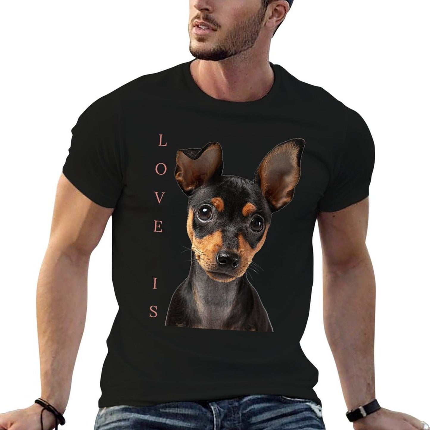 Miniature Pinscher Dog Mom Dad Love Puppy Pet  Quick-drying T-Shirt
