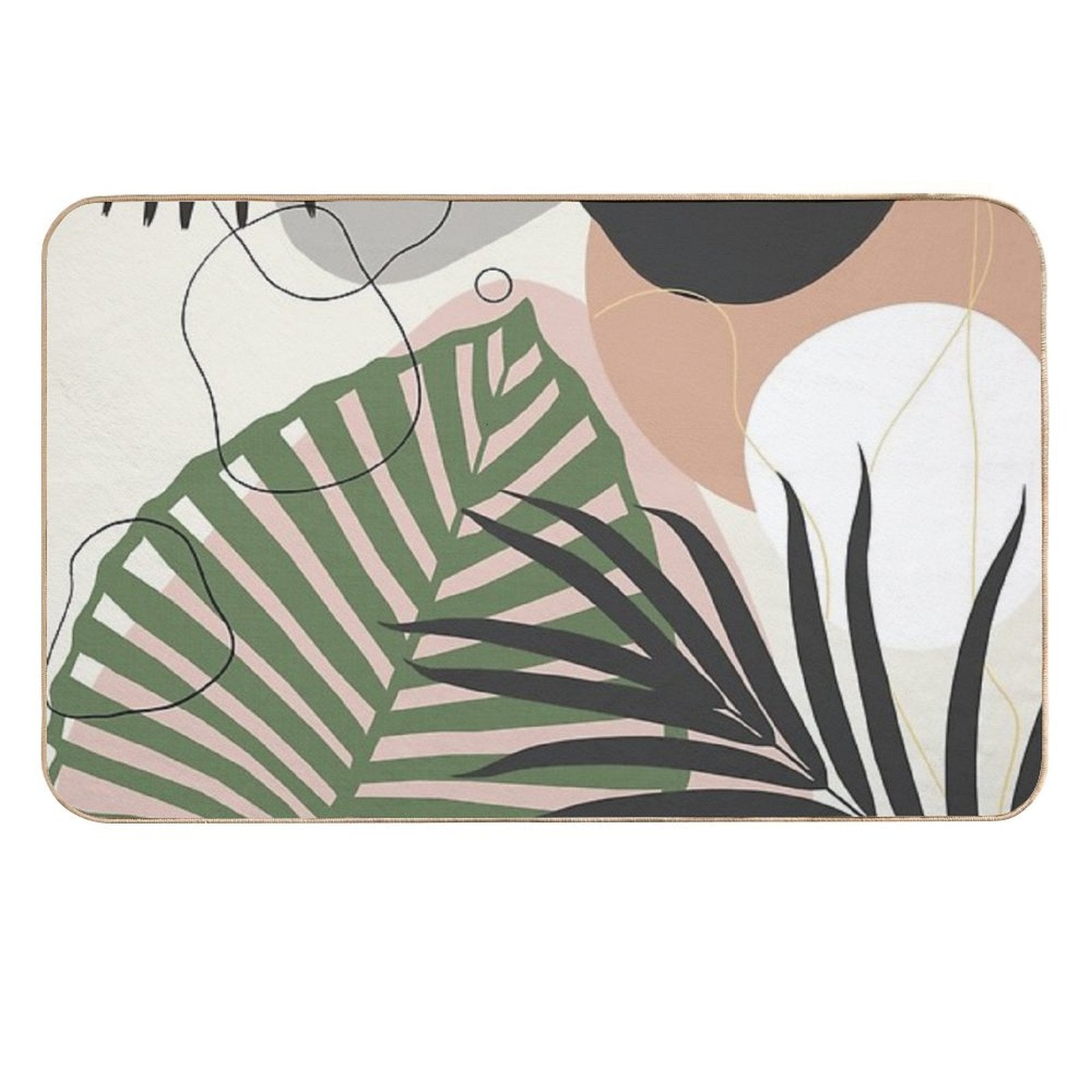 Minimal Jungle Leaves Finesse #2 #tropical #decor #art  Easy Maintenance Bath Mat