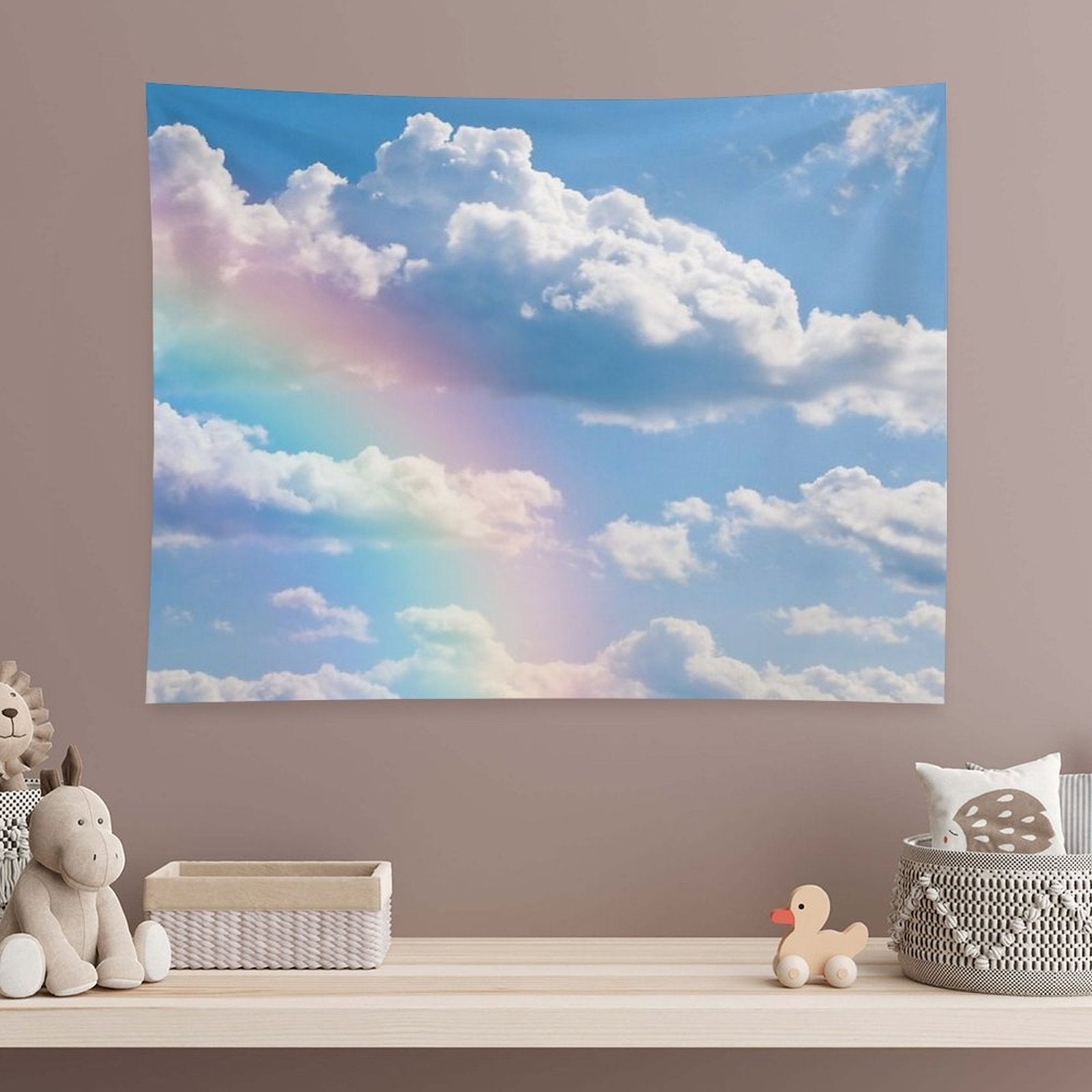 Rainbow Clouds Tapestry